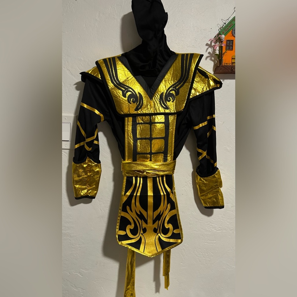 Stealthy Gold and Black Ninja Costume for Kids